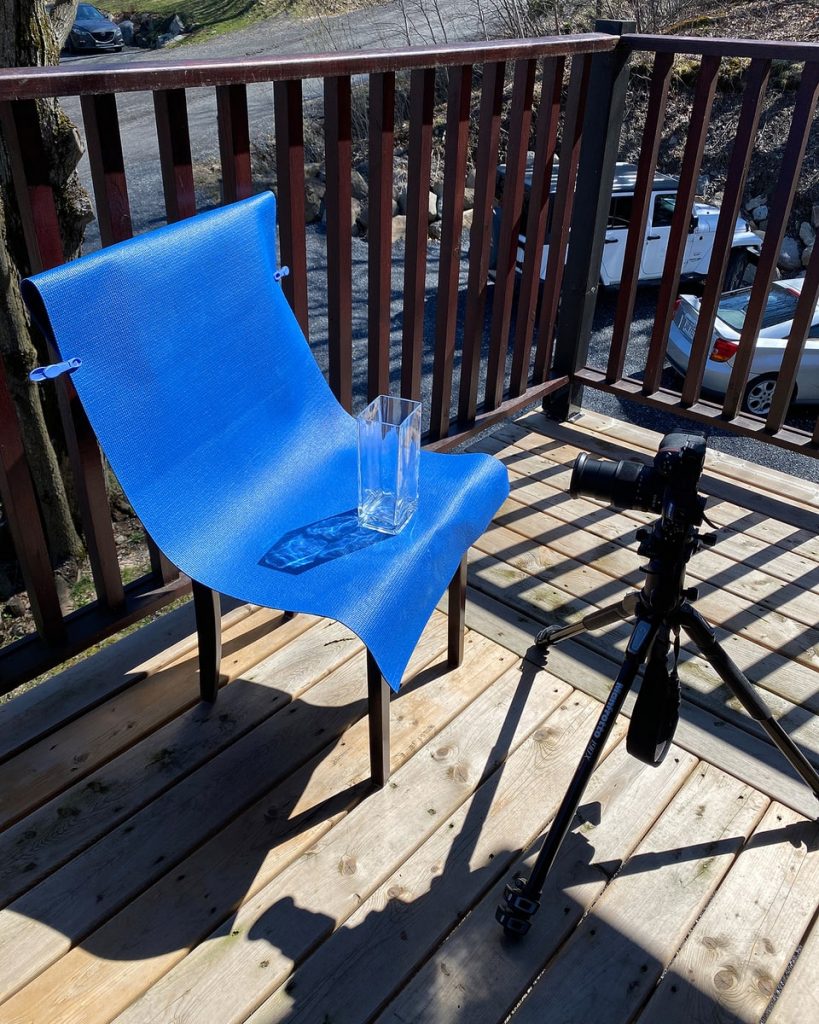 Setup - photographier un fruit qui tombe dans l'eau