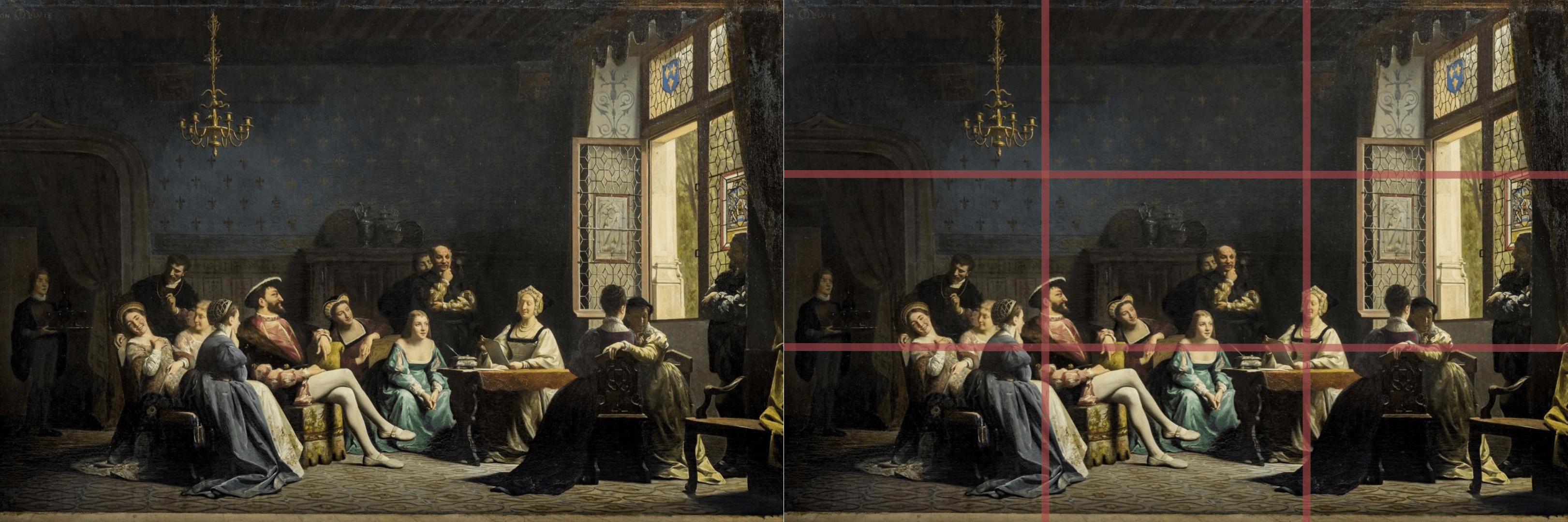 Règle des tiers dans les tableaux de la renaissance